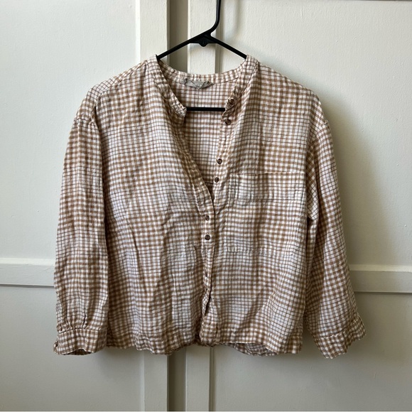Everlane Plaid Button-Up Women's Top XS - Picture 2 of 6